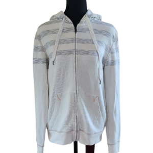 Unisex Hugo Boss Boss Orange Label Striped Full Zip-Up Hoodie Size Small EUC